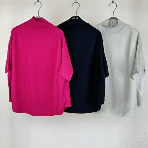 ホールシャツヘムハイネックセーター