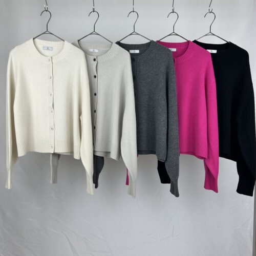 カシミヤクルーカーディ