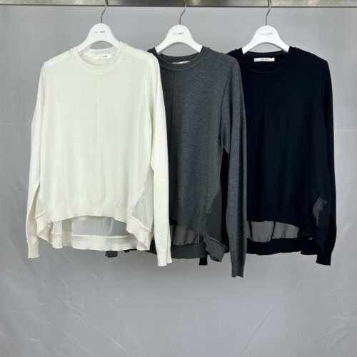 シフォン使いクルーセーター