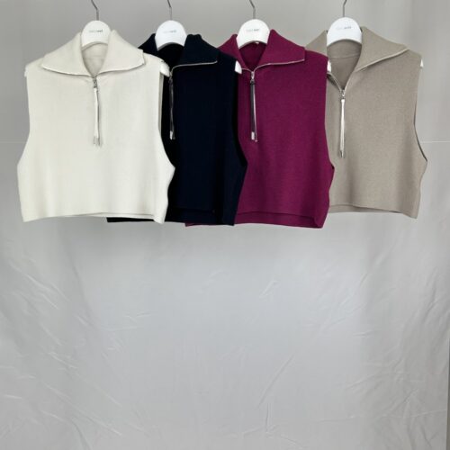 コットンウールジップベスト