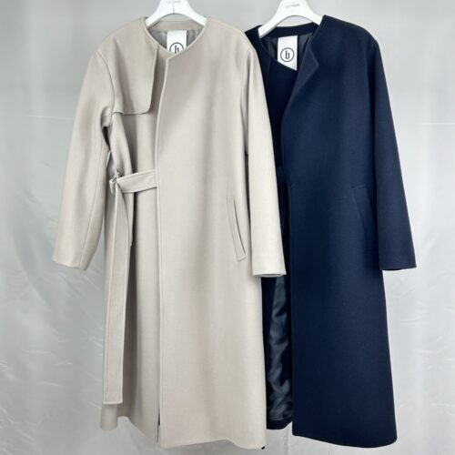 ノーカラーラップコート