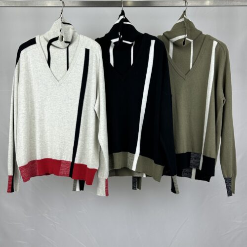 ボトルネックウォーマー付ストライプ