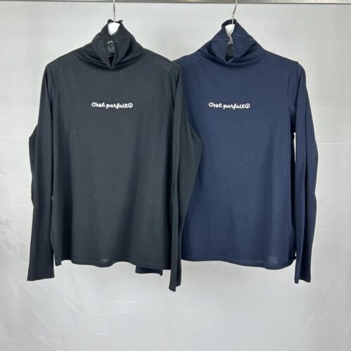 プリントボトルネック長Ｔシャツ