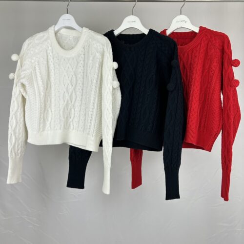 ケーブルクルーニット